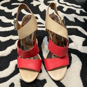 Sam Edelman beige/red heels